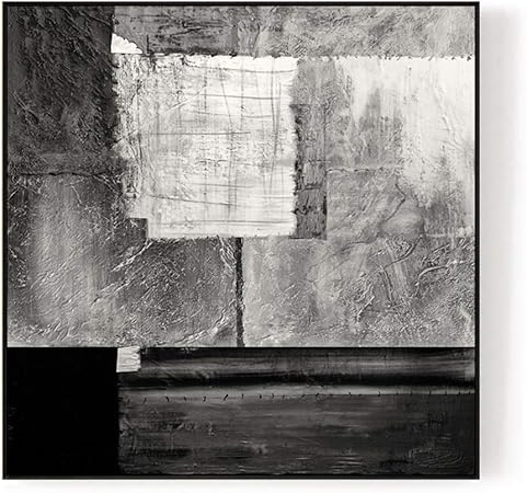 LPFMM Mosaïque Noire Et Blanche Cadre Noir Peinture Décorative Porche  Suspendu Peinture Abstraite Noir (Trois Tailles) Peintures décoratives  (Color : Black, Size : 63cm×63cm): Amazon.fr: Cuisine & Maison