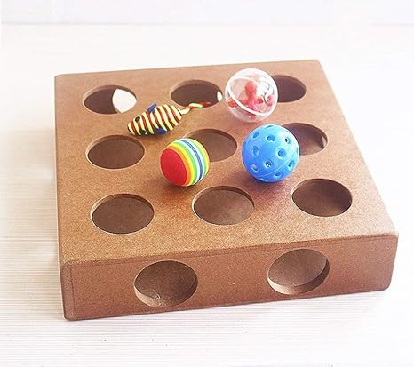 Mishow Produits Pour Animaux Domestiques Coffre A Jouets Pour Chat Pour Chatons Chaton Casse Tete Interactif Pour Interieur 3 Balles Et Une Souris 17 Trous Cache Cache Amazon Fr Animalerie