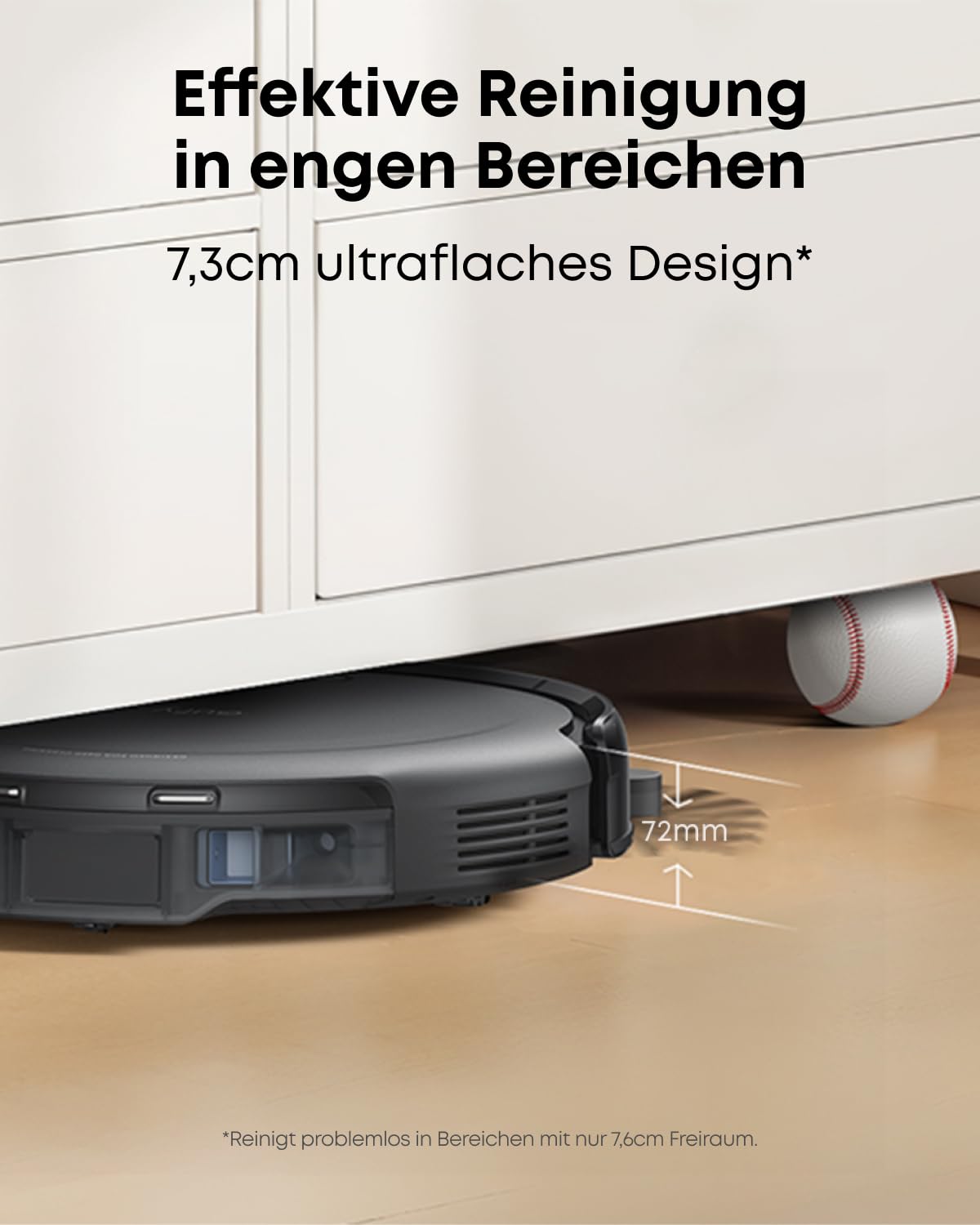 eufy C10 Saugroboter mit Automatischer Absaugstation, 7,3cm Ultraflaches Design, Teppichreinigung, Ausfahrbare Seitenbürste für Ecken, Automatische Entleerung, Punktlaser- & Infrarot-Navigation 6