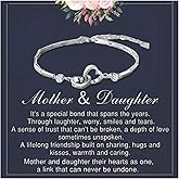 Embtrem Mother Daughter Bracelets Gold Heart Bracelet To My Daughter Forever Connected Bracelet Birthday Jewelry Gifts for Women