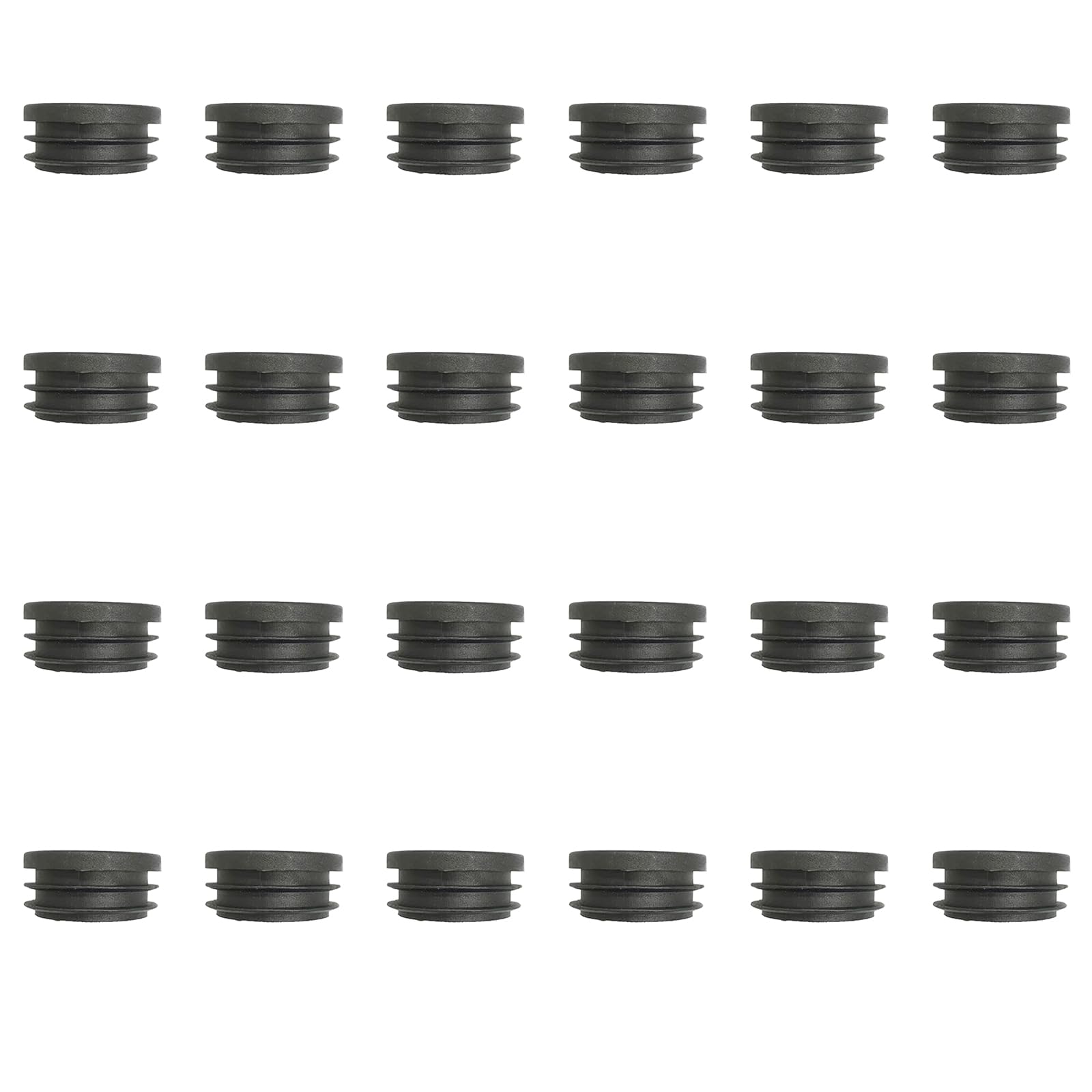 40MM Round Plastic Plugs,Round Plastic End Caps in 24pcs,Chair Leg Pipe Tube Insert Blanking Cover,End Cover Caps for Furniture,Tables,Chairs