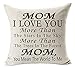 Best Gifts for Mom I Love You More Than The Stars in The Sky You Mean The World to Me Blessing Cotton Linen Throw Pillow Case Cushion Cover Home Office Decorative Square 18 X 18 Inches¡­