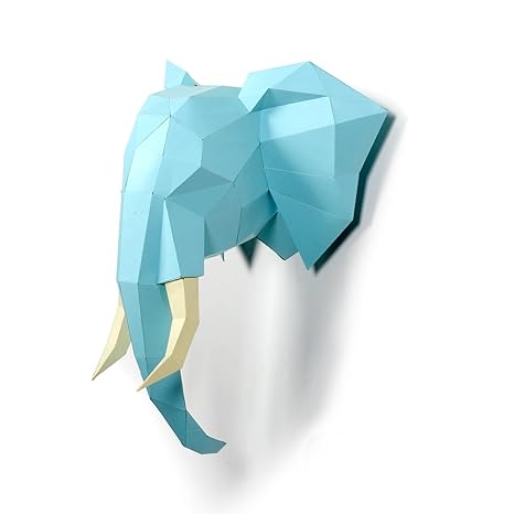 Timorn Diy Vorschnitt Papercraft Kit 3d Kopf Wanddekoration Elefant Kopf Trophäe