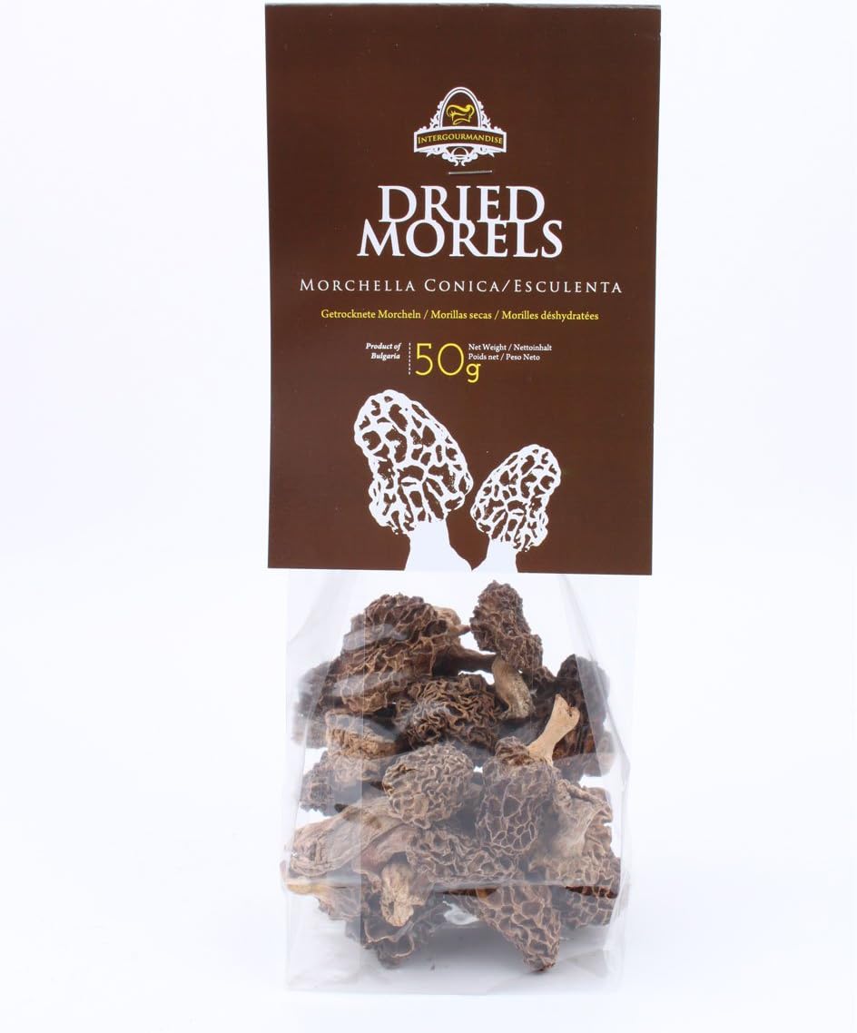 Dried Whole Morel Mushrooms | 50 g. / 1.7 oz in Plastic Transparent Bag | European Finest Mushrooms