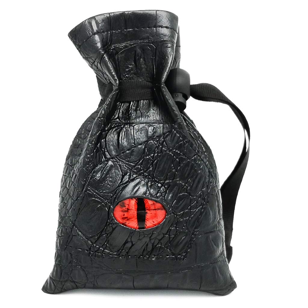 Haxtec Dragon Eye Dice Bag Leather Dice Bag for Dungoens and Dragons TTRPG DND Gifts(Red Eye) — image 1
