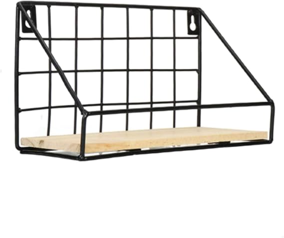 N-B Estante de Almacenamiento montado en la Pared de Hierro de Madera