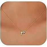 Seamido Cross Gold Initial Necklace for Women, Waterproof 14K Gold Plated Dainty Bubble Letter Necklace Samll Cross Chain, Simple Trendy Name Choker Personalized Jewelry for Her Birthday