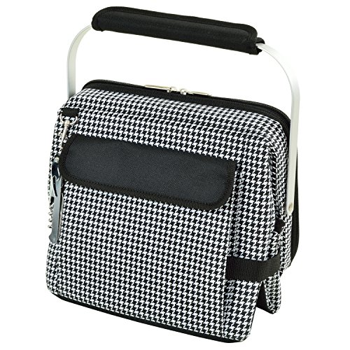 Picnic at Ascot 6 Bottle Insulated Wine Tote- Collapsible Multi Purpose Cooler - Houndstooth - Thumbnail 3