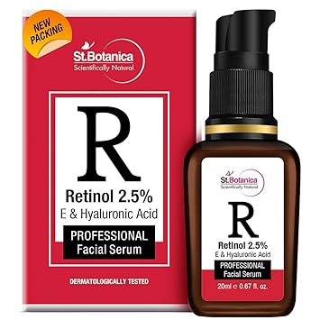 StBotanica Retinol 2.5% + Vitamin E, C & Hyaluronic Acid Professional Face Serum - 20ml - Anti Aging/Wrinkle Serum