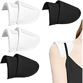 4 Pairs Shoulder Pads for Women's Clothing, 0.6in No Sew Self-Adhesive Foam Padding, Breathable Set-in High Low Sponge Pad for Blazer Suit T-Shirt, Non-Slip Sewing Supplies (White & Black)