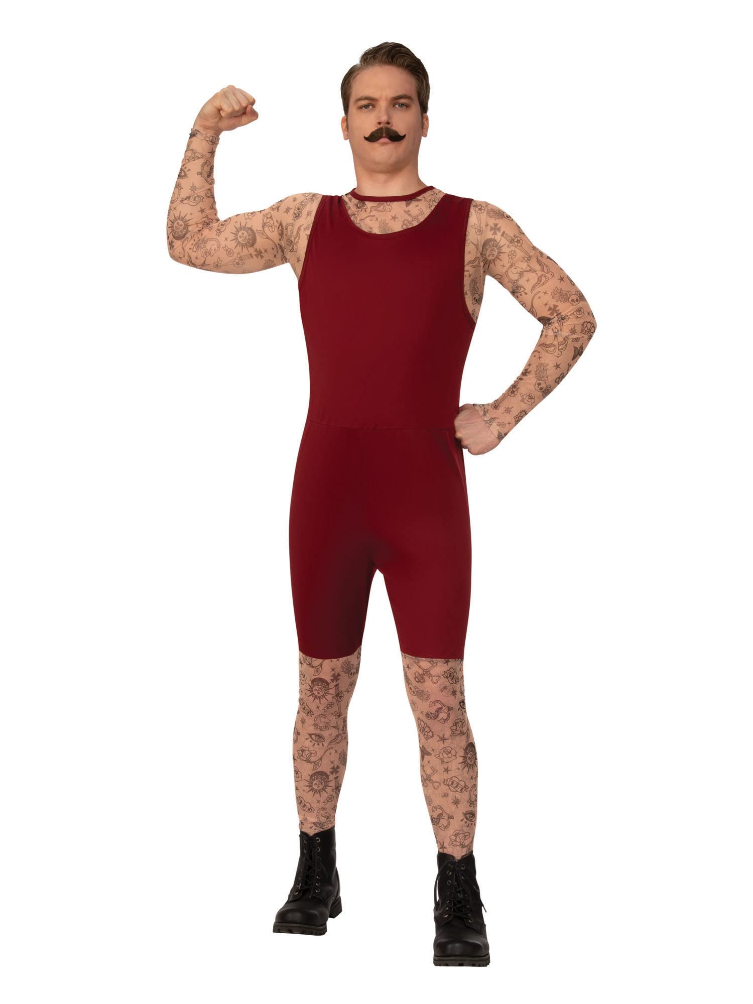 Rubies Adult Red Tattooed Jumpsuit Costume, Standard (1 Pc.) - Bold & Stylish Design, Perfect for Halloween, Cosplay, & Themed Parties Halloween