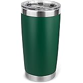 Zynkify 20oz Stainless Steel Tumbler with Lid, Travel Mug - Double Wall Vacuum Powder Coated Cup - Dark Green, 1 Pack
