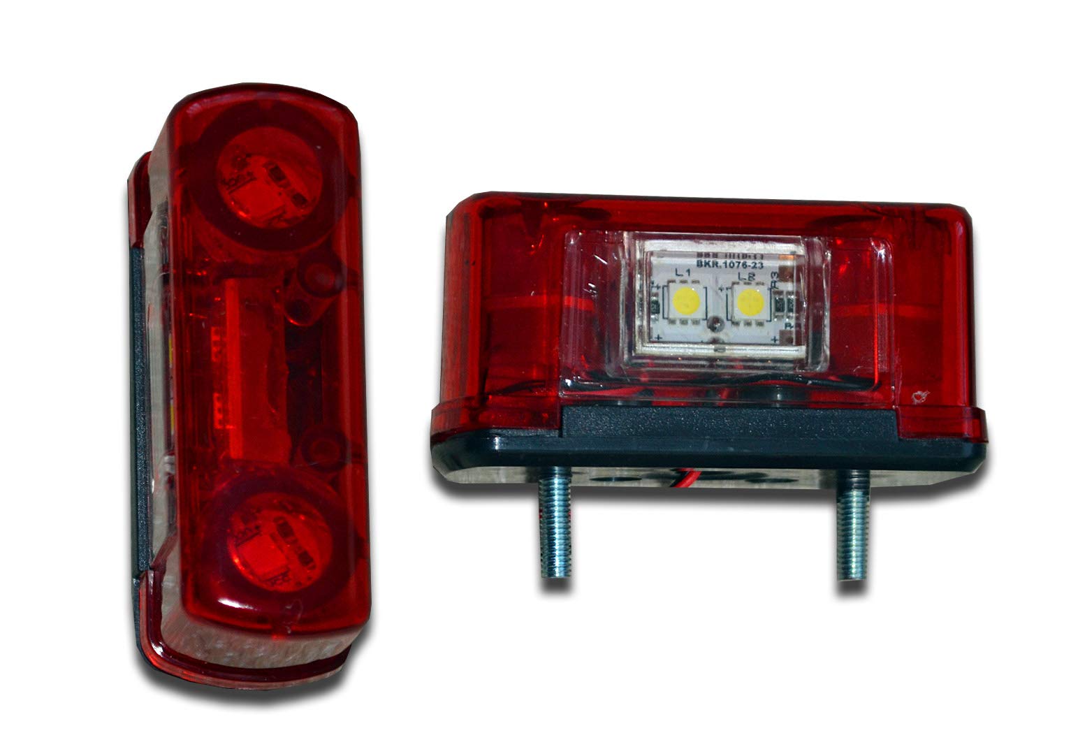 Ardillion Multi Voltage 2 x RED LED NUMBER PLATE LAMPS MARKER LIGHTS CAMPER VAN TRAILER TRUCK LORRY CARAVAN MOTORHOME UNIVERSAL12V 24V