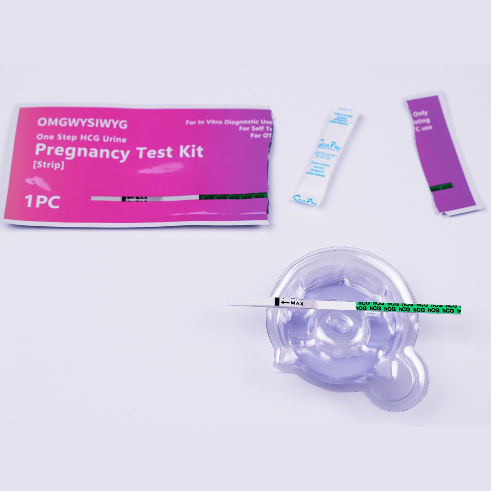 [5 Pack] OMGWYSIWYG Pregnancy Test Strips Early Home Detection Pregnancy Test Kit Individually Wrapped Pregnancy Strips Clear HCG Test（5 Tests）