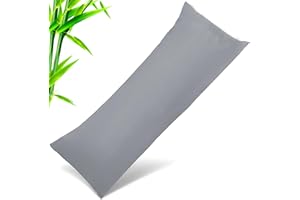 TELUS Body Cooling Pillow Cases Cover, Bamboo Rayon Pillowcases with Zipper Closure, Cool & Breathable Pillow Case for Hot Sleepers and Night Sweats, 20x54 inches, Sliver Grey