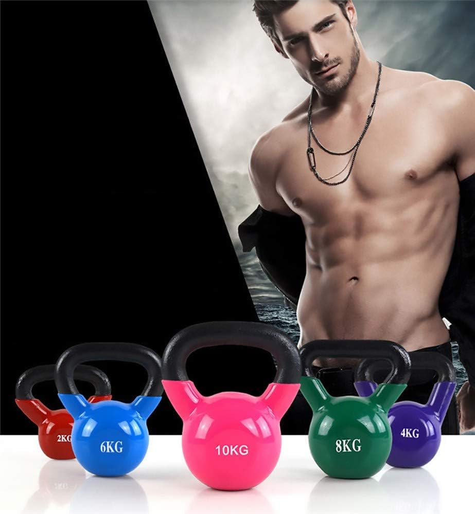 FWQAZ Kettlebell, Weights 2kg / 4kg / 6kg / 10kg /12kg Vinyl Coated Easy Grip Handles Ergonomic Gym Equipment Home Fitness Gymnastics Exercise Workout(1PC)