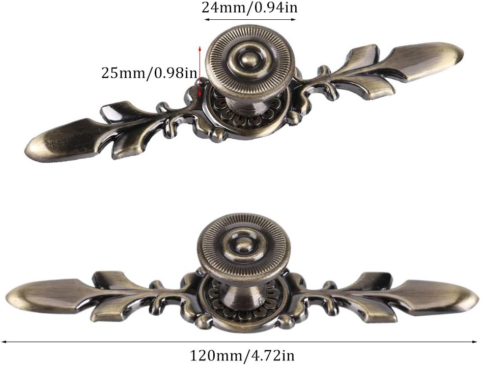 Backplate for Drawers Knobs,Fdit Pack of 4 Vintage Style Pull Handle Door Knob Back Plate for Home Furniture Drawer Cabinet Dresser Closet Wardrobe Cupboard with Screw(Green Bronze,) - Image 3