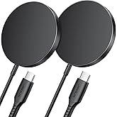 for iPhone 17 MagSafe Charger 2-Pack, JSAUX 15W Magnetic Wireless Charger for MagSafe Charger, iPhone 17 Air Pro Max/16/15/14/13/12 Series/Airpods, Mag Wireless Charging Pad-Black