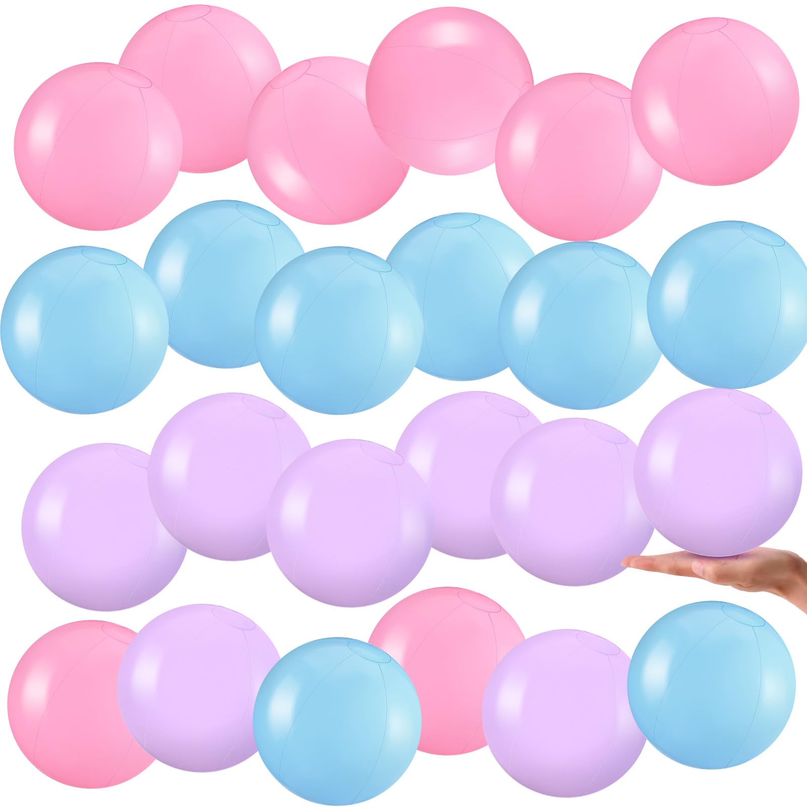 Photo 1 of Yinder 24 Pieces Inflatable Beach Ball 6 Inches Pool Floating Ball Under the Sea Party Decorations Bubble Ocean Summer Pool Toys Party Supplies(Cute,Pastel)