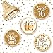 White and Gold Sweet 16 Birthday Party Favor Chocolate Kisses Candy Stickers, Sweet Sixteen Stickers - 180 Count