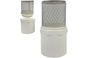 Cotonlake DN15 inch Stainless Steel Filter Cover Connected to 1/2" PVC DN15 Water Pipe, Suction Hose Strainer Used to Remove Debris and Reduce Solid Entry