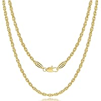 Abbie+Cleo 10K Real Gold Rope Chain Necklace for Men and Women