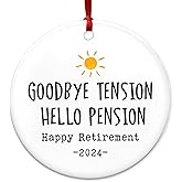 TEEZWONDER Christmas Retirement Gifts for Women - Ceramic Christmas Ornaments 2024 - Retired Farewell Goodbye Leaving Gifts for Coworkers Friends, Retirement Gift for Woman, Retiring Stocking Stuffers