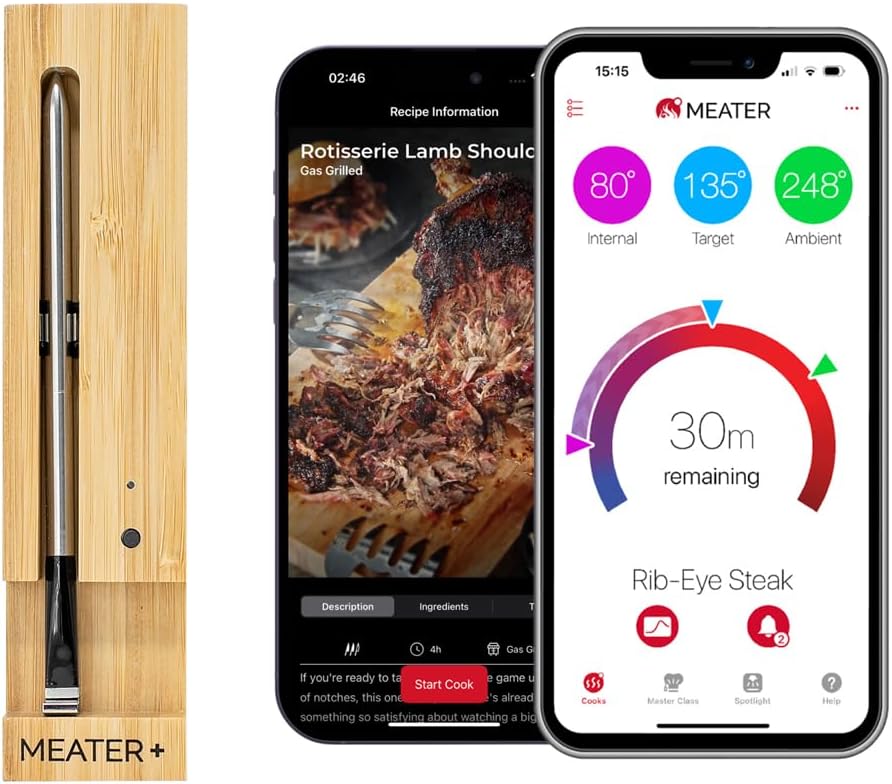 MEATER Plus 50m Long Range Wireless Meat Thermometer Bluetooth WiFi