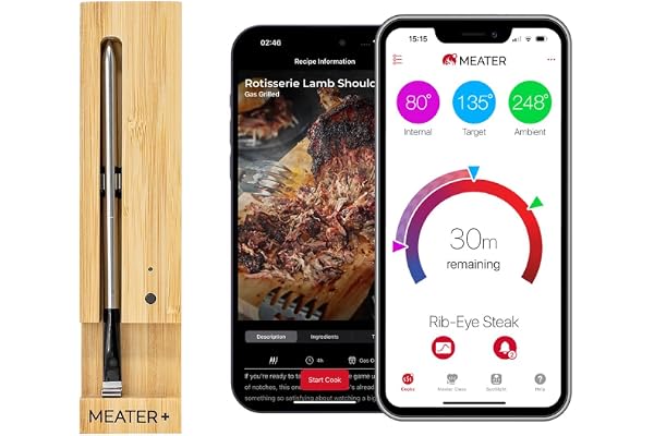MEATER Plus | Smart Meat Thermometer with Bluetooth | 165ft Wireless Range | for The Oven, Grill, Kitchen, BBQ, Smoker, Rotis