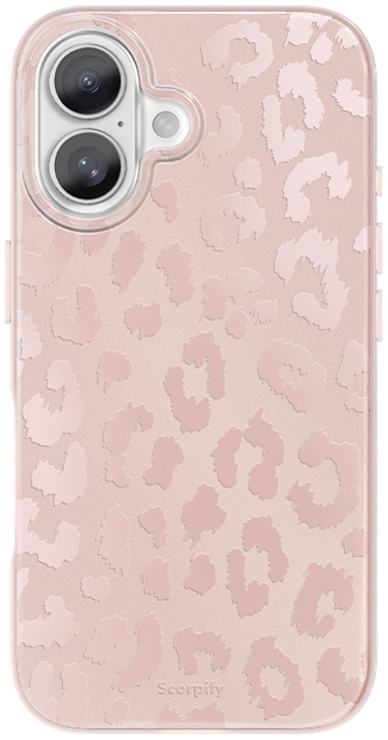 SCORPIFY for iPhone 16 Case [Compatible with MagSafe] with Matte Nude Leopard Cheetah Print Design, Cute Magnetic Phone Cover for Women Girls, Beige Neutral Aesthetic, Cream Slim Bumper — image 1