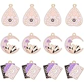 DICOSMETIC 18Pcs 3 Styles Tarot Charms Bulk Alloy Eanaml Tarot Card Charm Magic Card Pendant Arcana Divination Pendant Good Luck Amulet Charms Metal Charm with Sun Moon Pattern for Jewelry Making