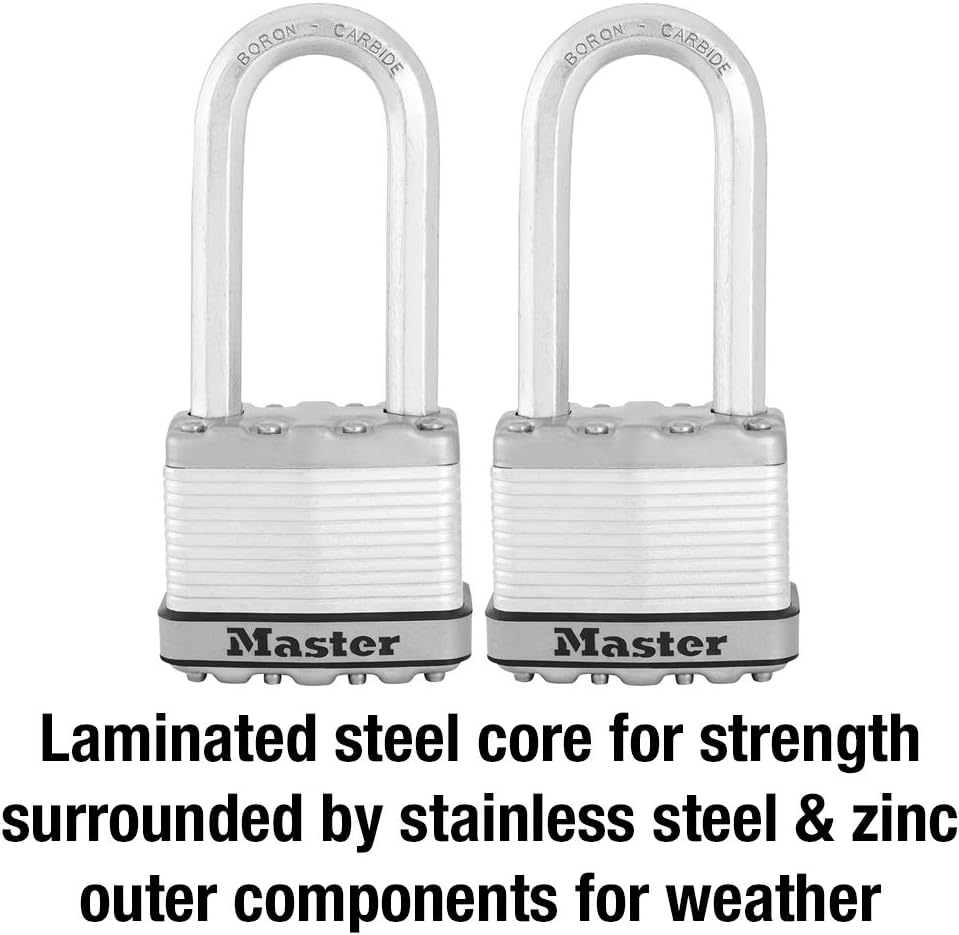 Master Lock M5XTLJ Magnum Laminated Steel, Twin Pack Keyed Padlock, 2 Pack, 2 Count - Shelving Hardware - 
