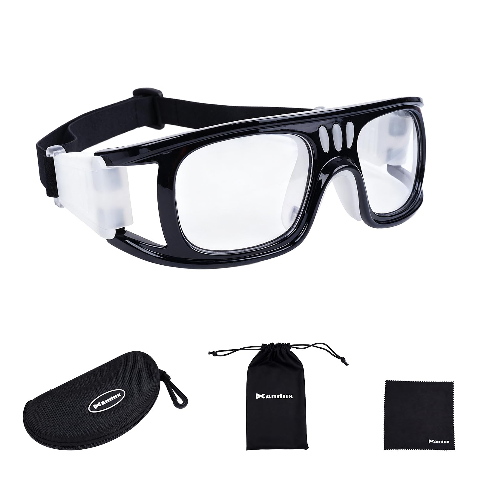 Andux Basketball Football Sports Glasses Eye Glasses Safety Glasses LQYJ-01 (Black)