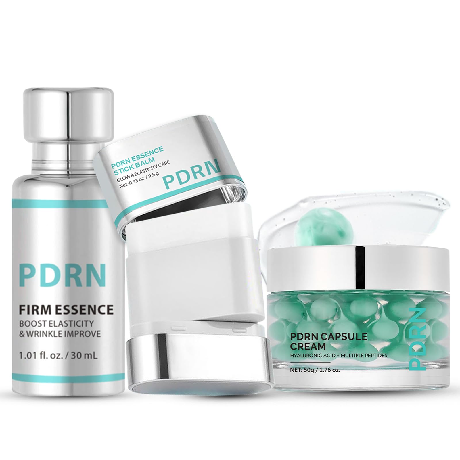 PDRN Korean Skincare Set 3-Step Skin Care Sets & Kits: PDRN 100 Essence, Essence Stick Balm & Capsule Cream - Pamper Gifts For Women, Beauty Gifts Sets For Women - Hydration, Anti-Aging & Radiant Skin