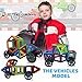 Magnetic Building Blocks Toys Set - Tiles Block Toy Kit for Kids - STEM Educational Construction Stacking Shapes - Ferris Wheel and Vehicle Set - 74 pieces