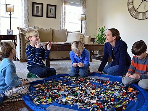 Kids Play Mat - Toy Organizer - 60 inches - Toys Storage Bag - Kids Floor Mat (Blue)