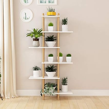 Weholy Leiter Blumenstander 6 Tier Bucherregal Lager Regalboden Kostenlos Stehen Holzern Regal Wohnzimmer Bad Dekor Weiss Amazon De Sport Freizeit