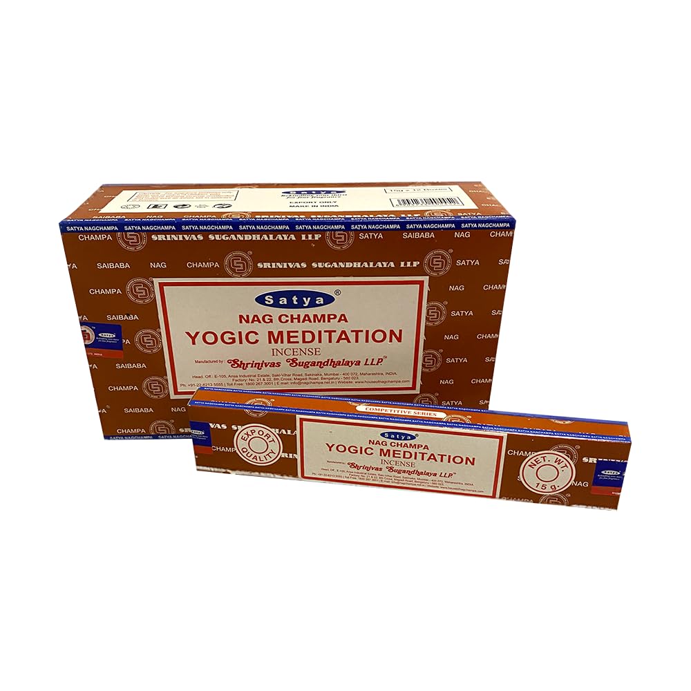 VIE Satya Incense Sticks, 12 Packs x 15g, Yogic Meditation