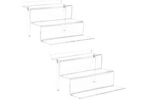 YestBuy 2 Pack Acrylic Risers Display Stand for Pop Figure, 3 Tier Cupcake Stand, Dessert Stand for Display Collections（8.7"×