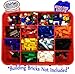 Matty's Toy Stop Brik-Kase Travel, Building, Storage & Organizer Container Case with Building Plate Lid (Holds Approx 2000pcs) - Compatible with All Major Brands (Red, Green & Yellow)