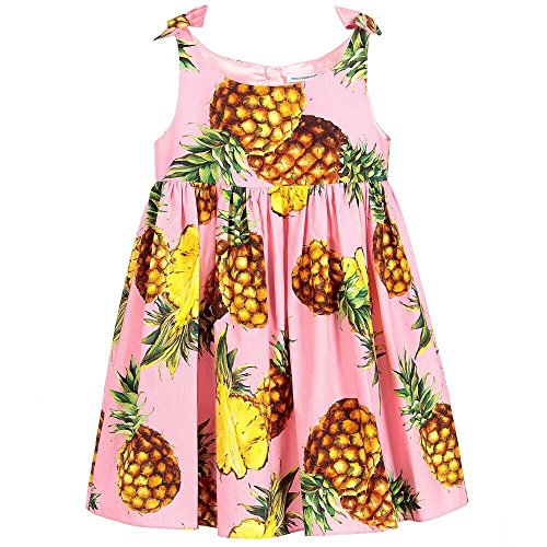 Kimocat Baby Girls Fruit Printed Sleeveless Dress Party Pageant dress for 2-8 Toddler (100)