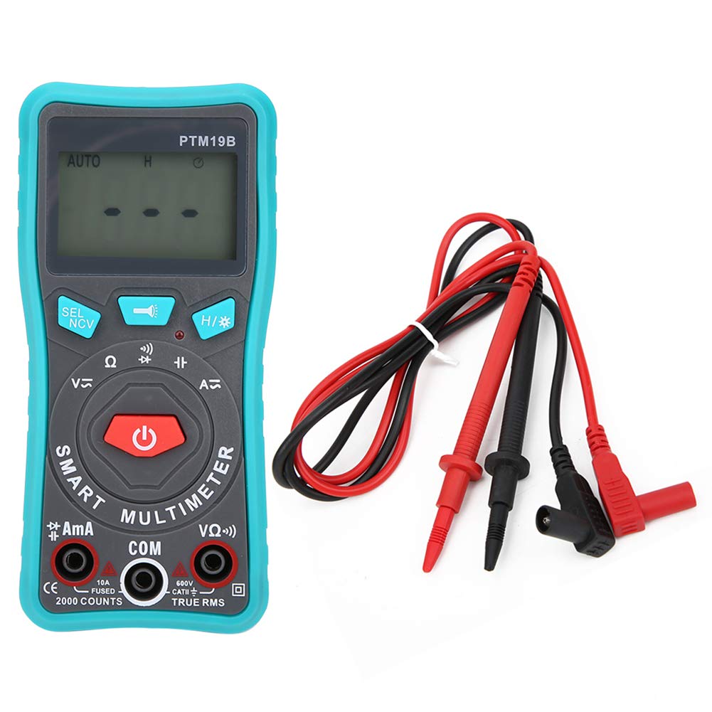 PTM19B Multimeter 2000 Counts Digital Multimeter Multimeters Manual and NCV measurement Current Resistance Continuity,Capacitance Frequency Tests Diodes Transistors Non‑contact Voltage Detection