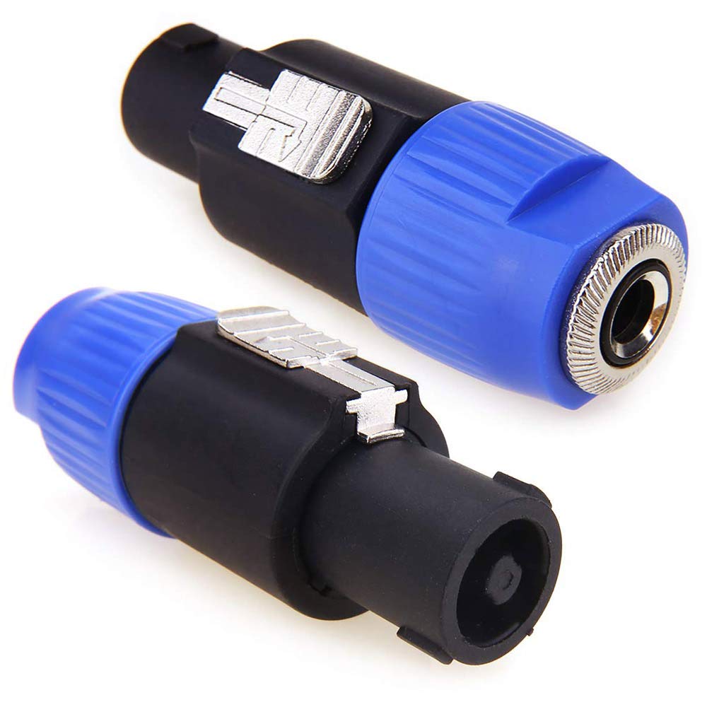 NANYI Speakon to 1/4 Adapter Connector, Upgraded 1/4" Female to NL4FC Male Connectors are for Converting 1/4" Cables to NL4FC Plug for Speaker/Amplifier/Mixer (Speakon to 1/4 Adapter - 2PCS)