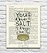 You Are the Salt of the Earth, Matthew 5:13, Christian Art Print, Unframed, Vintage Bible Verse Scripture Page, Inspirational Wall Decor Poster Gift, 8x10 Inches