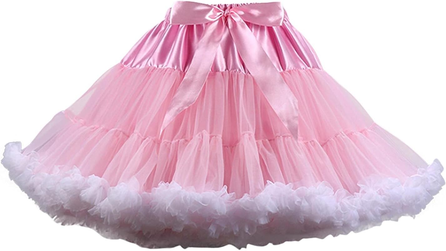 FOLOBE Women's Tutu Costume Ballet Dance Multi-Layer Puffy Skirt Adult Luxurious Soft Chiffon Petticoat Tulle Tutu Skirt