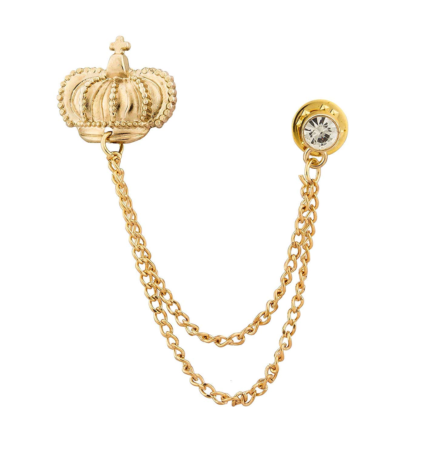 Brooch Lapel Pin for Men Crown and Inspired Stone Lapel Pin/Collar Pin Shirt Stud Brooch for Men