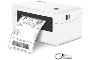 NefLaca Thermal Label Printer,4x6 High Speed USB Shipping Label Printer Commercial Direct Thermal Label Maker One Click Setup