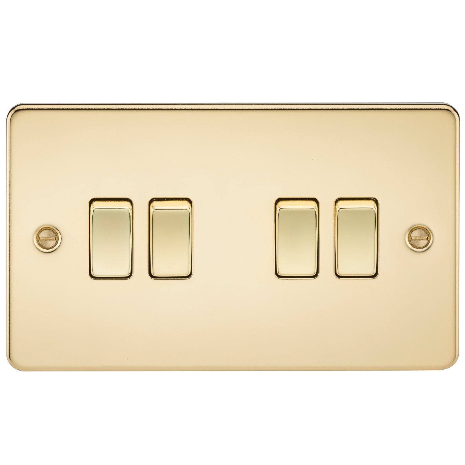 Knightsbridge FP4100PB FPAV4100PB Flat Plate 10A 4G 2 Way Switch-Polished Brass — image 1