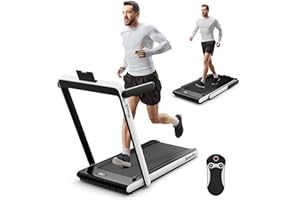 Goplus 2 in 1 Folding Treadmill, 2.25HP Superfit Under Desk Electric Treadmill, Installation-Free with Remote Control, APP Control and LED Display, Walking Jogging for Home Office