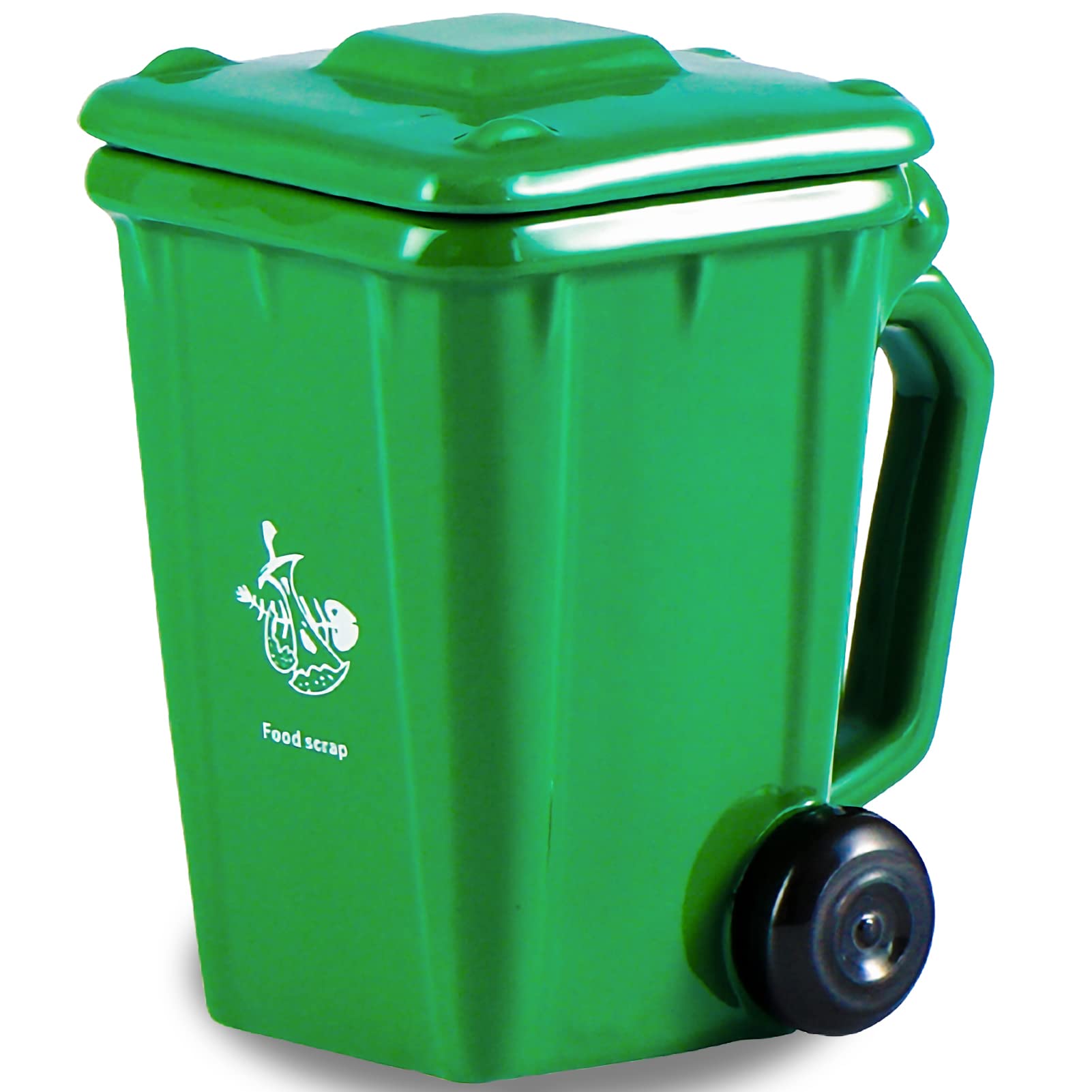 ZONSUSE Wheelie Bin Mugs,Novelty Trash Can Shaped Mug, Funny Coffee Mugs Funny Gifts for Parents Colleague Friends and Family, 400ML (Green)